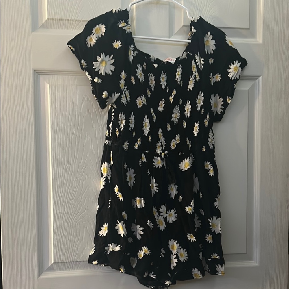 Floral Black Kids Dress